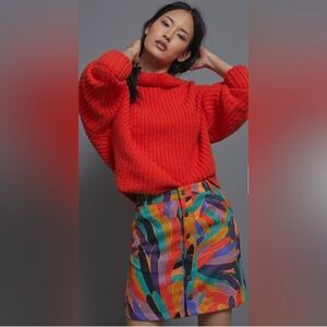 Farm Rio for Anthropologie Kiki Corduroy Mini Skirt Size XL